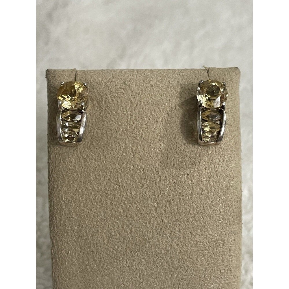 Ross Simons Vintage Gold Plated Sterling Silver 925 Citrine Earrings NO BACKS